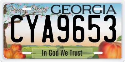 GA license plate CYA9653