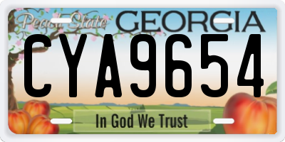 GA license plate CYA9654