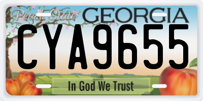 GA license plate CYA9655