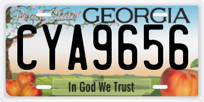 GA license plate CYA9656