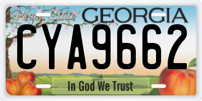 GA license plate CYA9662