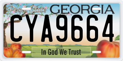 GA license plate CYA9664