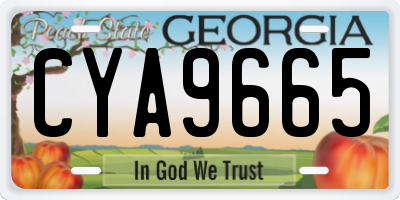 GA license plate CYA9665