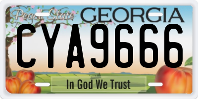 GA license plate CYA9666