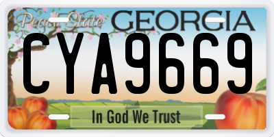 GA license plate CYA9669