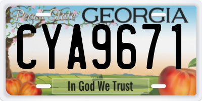 GA license plate CYA9671