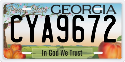 GA license plate CYA9672