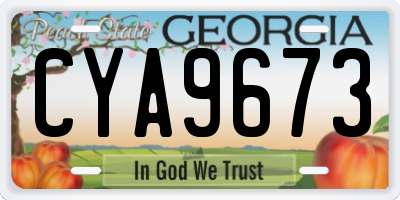GA license plate CYA9673