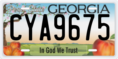 GA license plate CYA9675