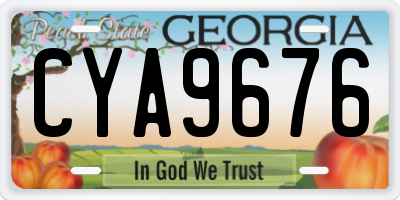 GA license plate CYA9676