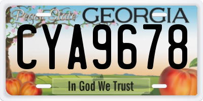 GA license plate CYA9678