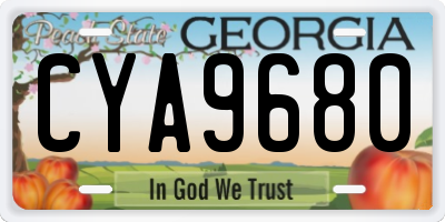GA license plate CYA9680