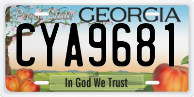 GA license plate CYA9681
