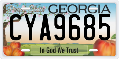 GA license plate CYA9685