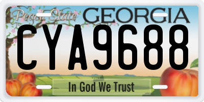 GA license plate CYA9688