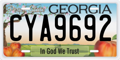 GA license plate CYA9692