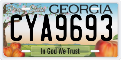 GA license plate CYA9693