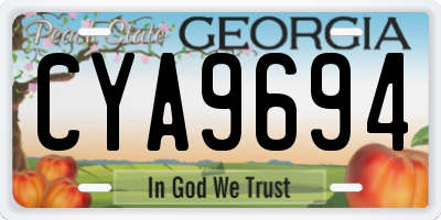 GA license plate CYA9694