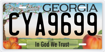 GA license plate CYA9699