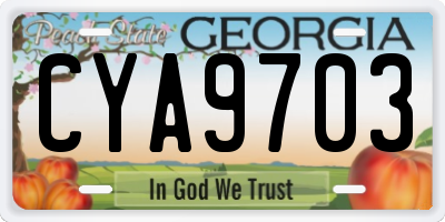 GA license plate CYA9703