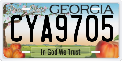 GA license plate CYA9705