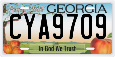 GA license plate CYA9709