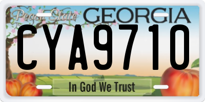 GA license plate CYA9710