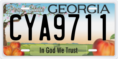GA license plate CYA9711