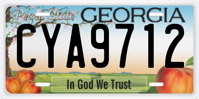 GA license plate CYA9712