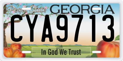 GA license plate CYA9713