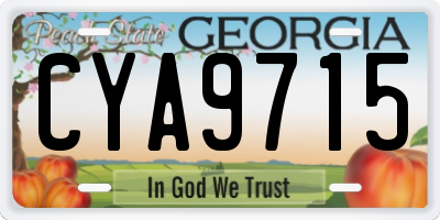 GA license plate CYA9715