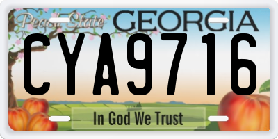 GA license plate CYA9716
