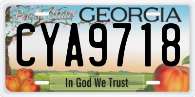 GA license plate CYA9718