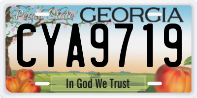 GA license plate CYA9719