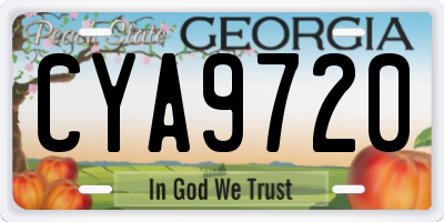 GA license plate CYA9720