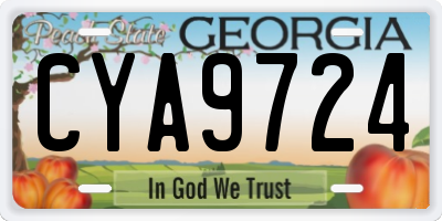 GA license plate CYA9724