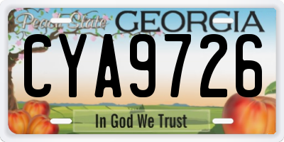 GA license plate CYA9726