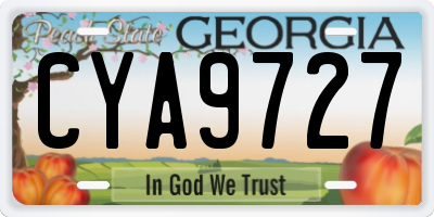 GA license plate CYA9727