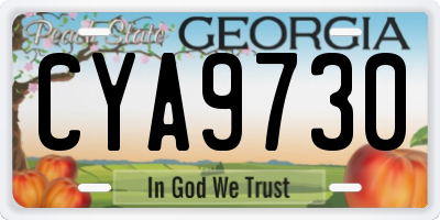 GA license plate CYA9730