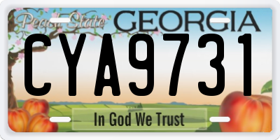 GA license plate CYA9731
