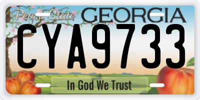 GA license plate CYA9733