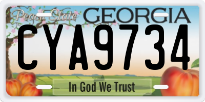 GA license plate CYA9734
