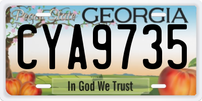 GA license plate CYA9735