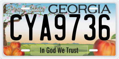 GA license plate CYA9736