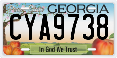 GA license plate CYA9738
