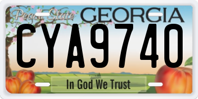 GA license plate CYA9740