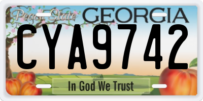 GA license plate CYA9742