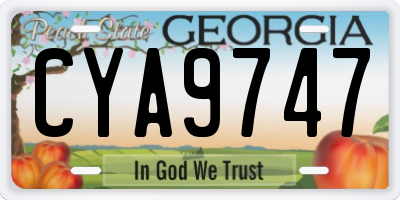 GA license plate CYA9747
