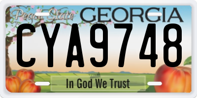 GA license plate CYA9748