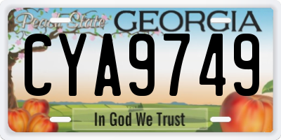 GA license plate CYA9749